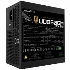 Fuente De Poder Gigabyte Gp-ud850gm Pg5 850w, Full Modular, 80 Plus Gold, 20+4 Pin Atx